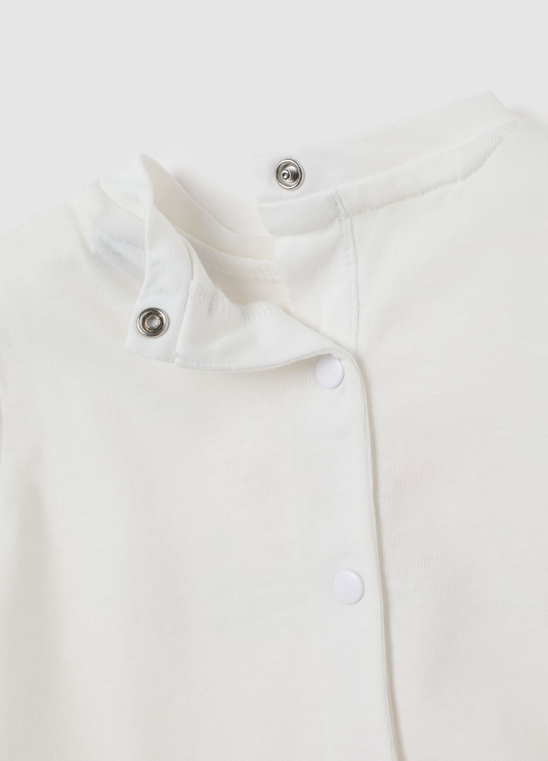 Body da neonata in puro cotone bianco con ruches