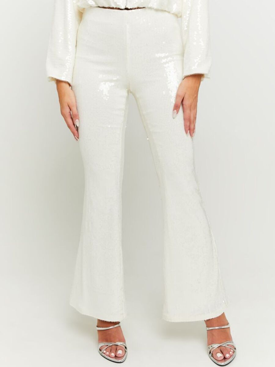 Flare-fit trousers with sequins_1
