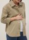 Beige Oversized Fit Stretch Cotton Maternity Shirt_3