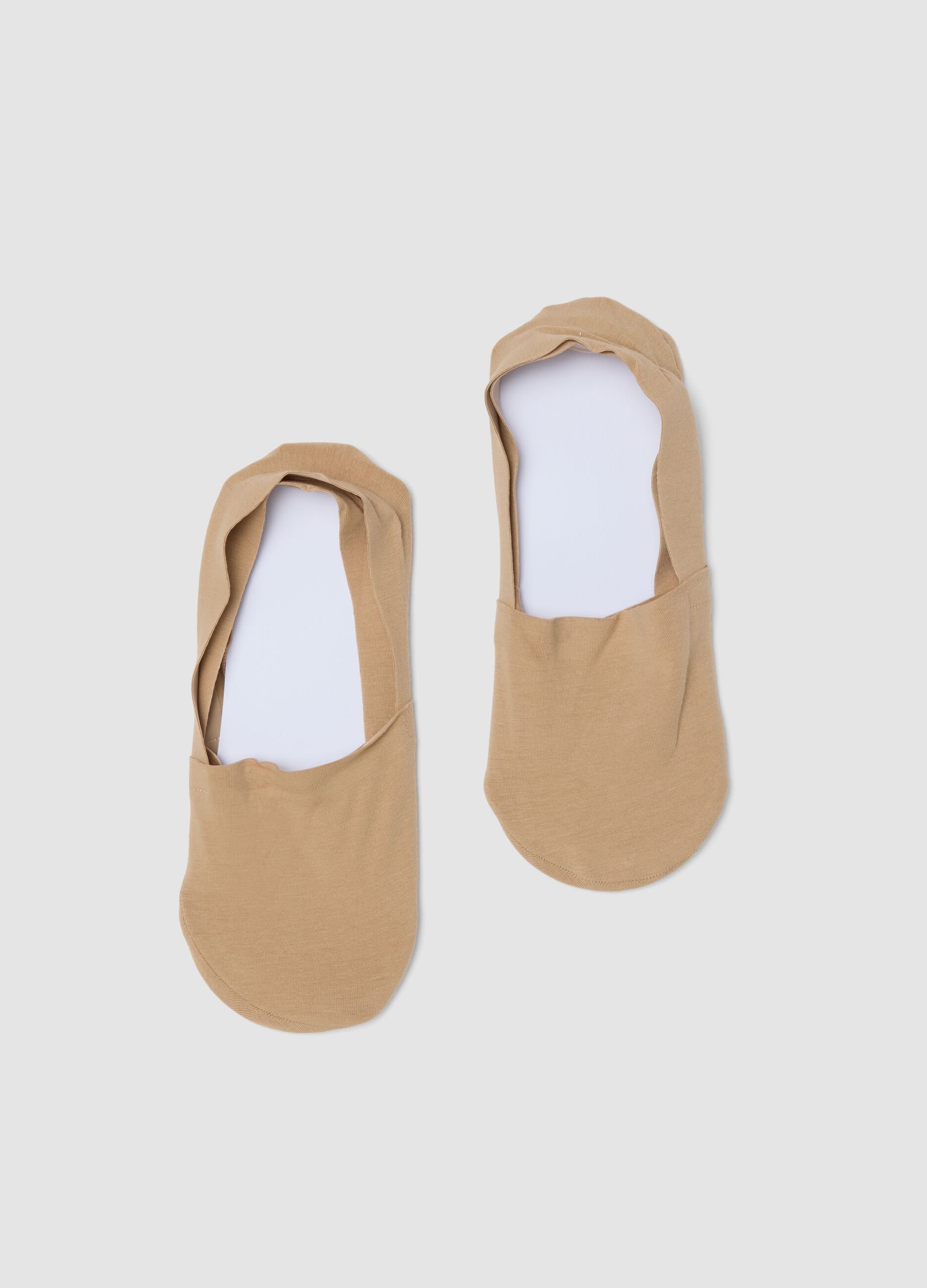 2-pack beige organic cotton no-show socks
