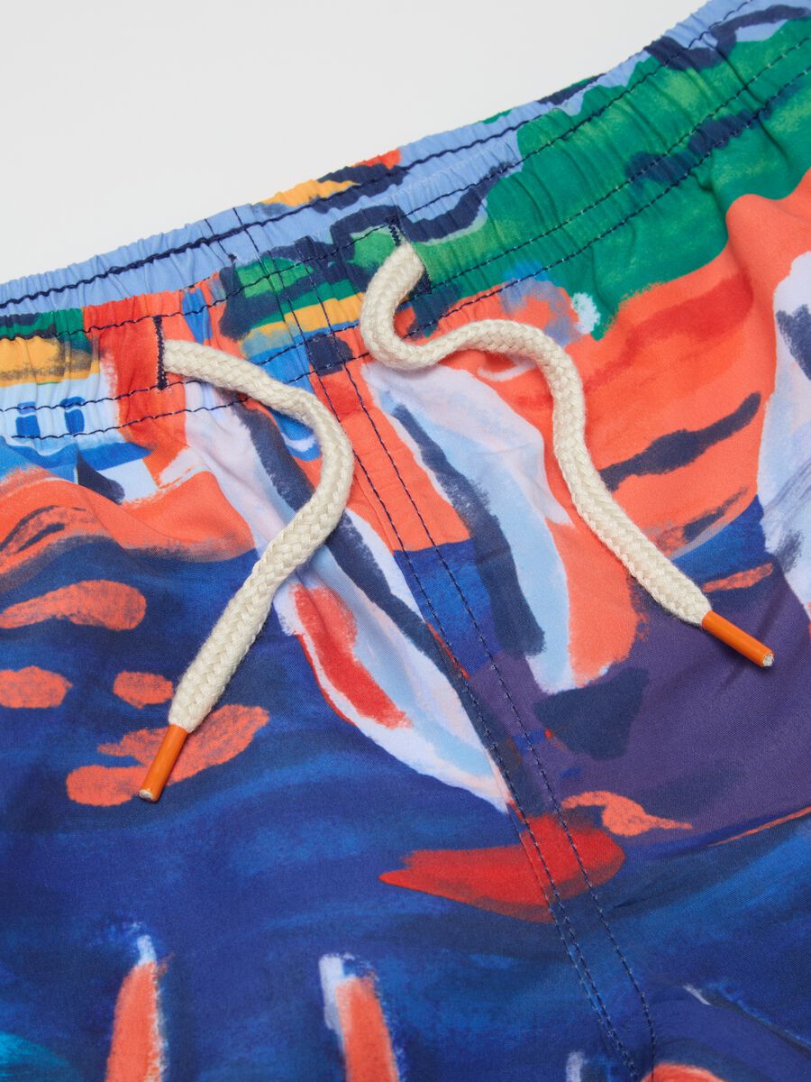 Children's Multicolour Regular Fit Swimming Shorts_3