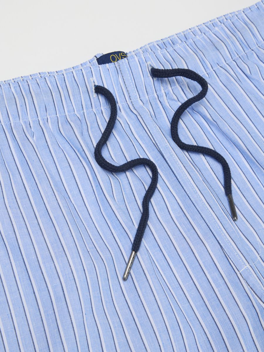 Men's multi-colour pure cotton regular fit striped shorts_5