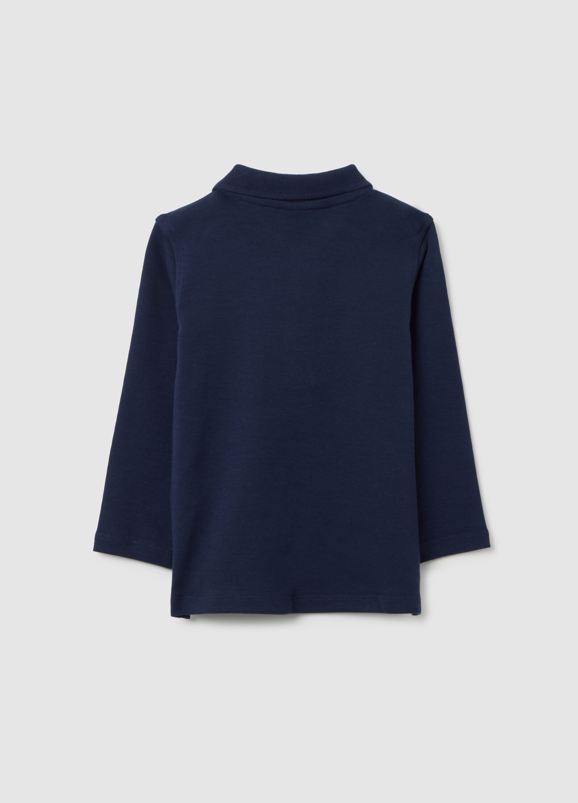 Children's blue cotton polo, regular fit