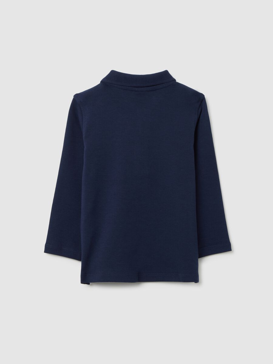 Children's blue cotton polo, regular fit_1
