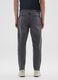 Grey pure cotton regular tapered jeans_2