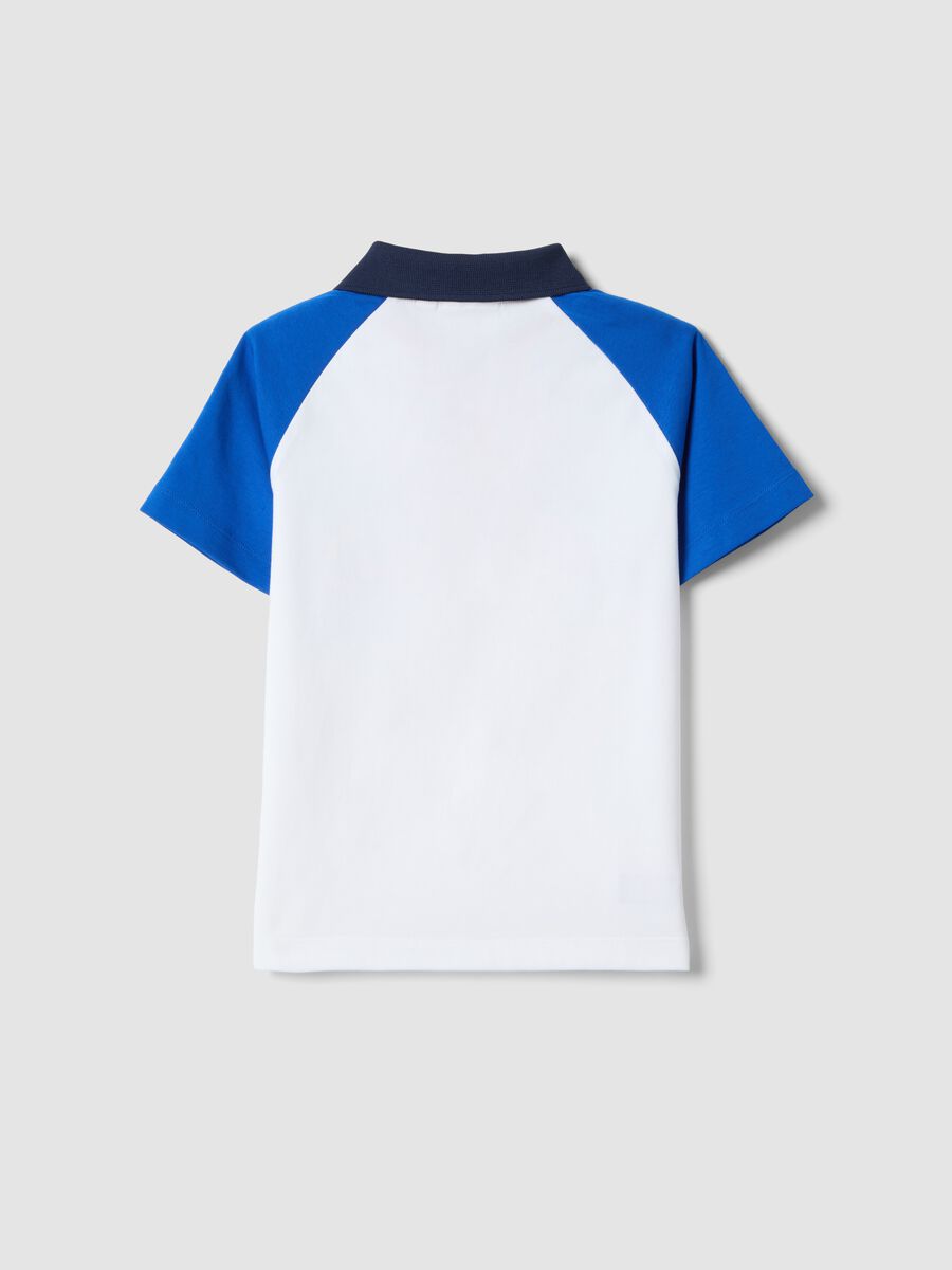 Polo in cotone elasticizzato multicolor da bambino oversize fit_1