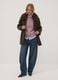 Brown wool and viscose-blend coat with contrast collar_1
