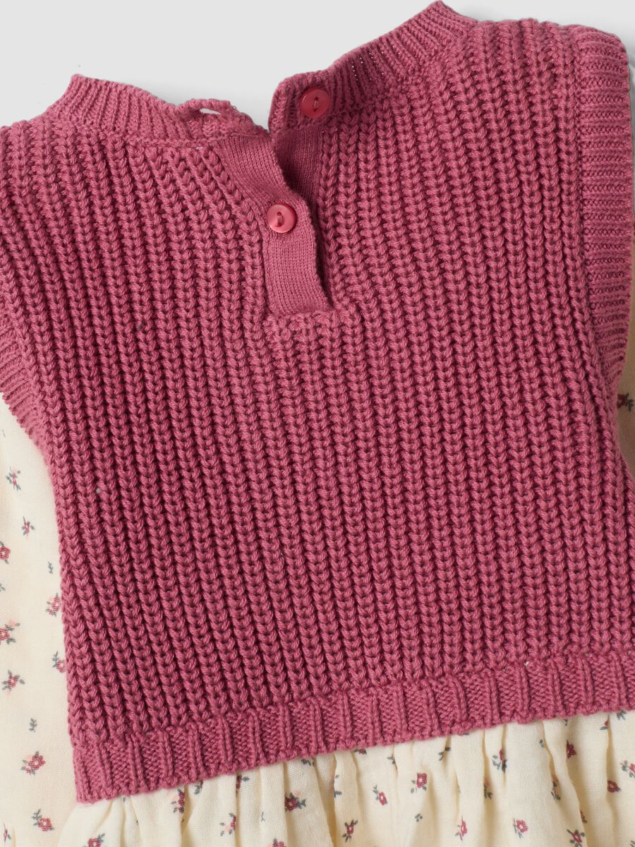 Maglia rosa girocollo in misto viscosa e cotone_3