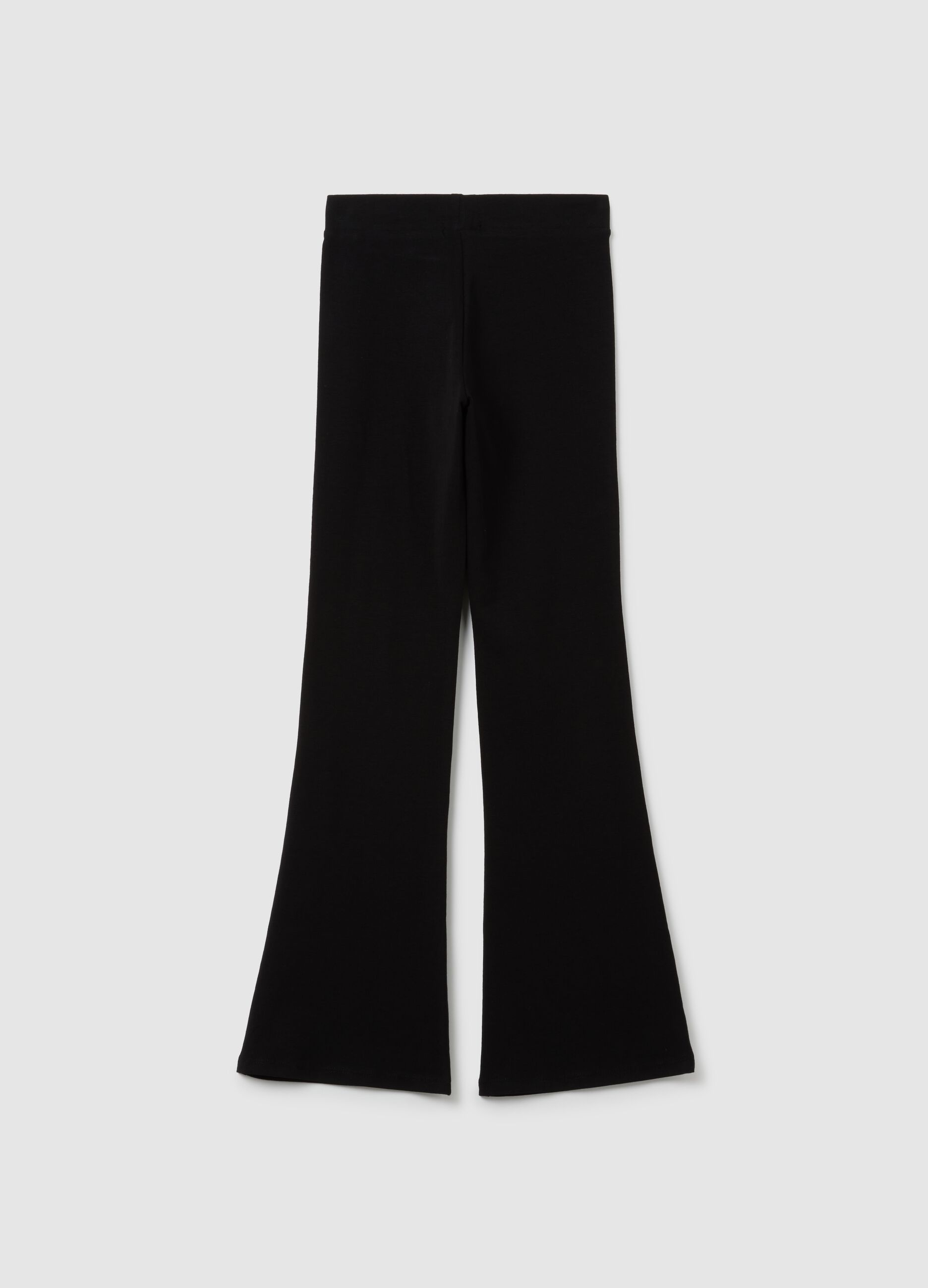Girls' black regular fit stretch cotton trousers