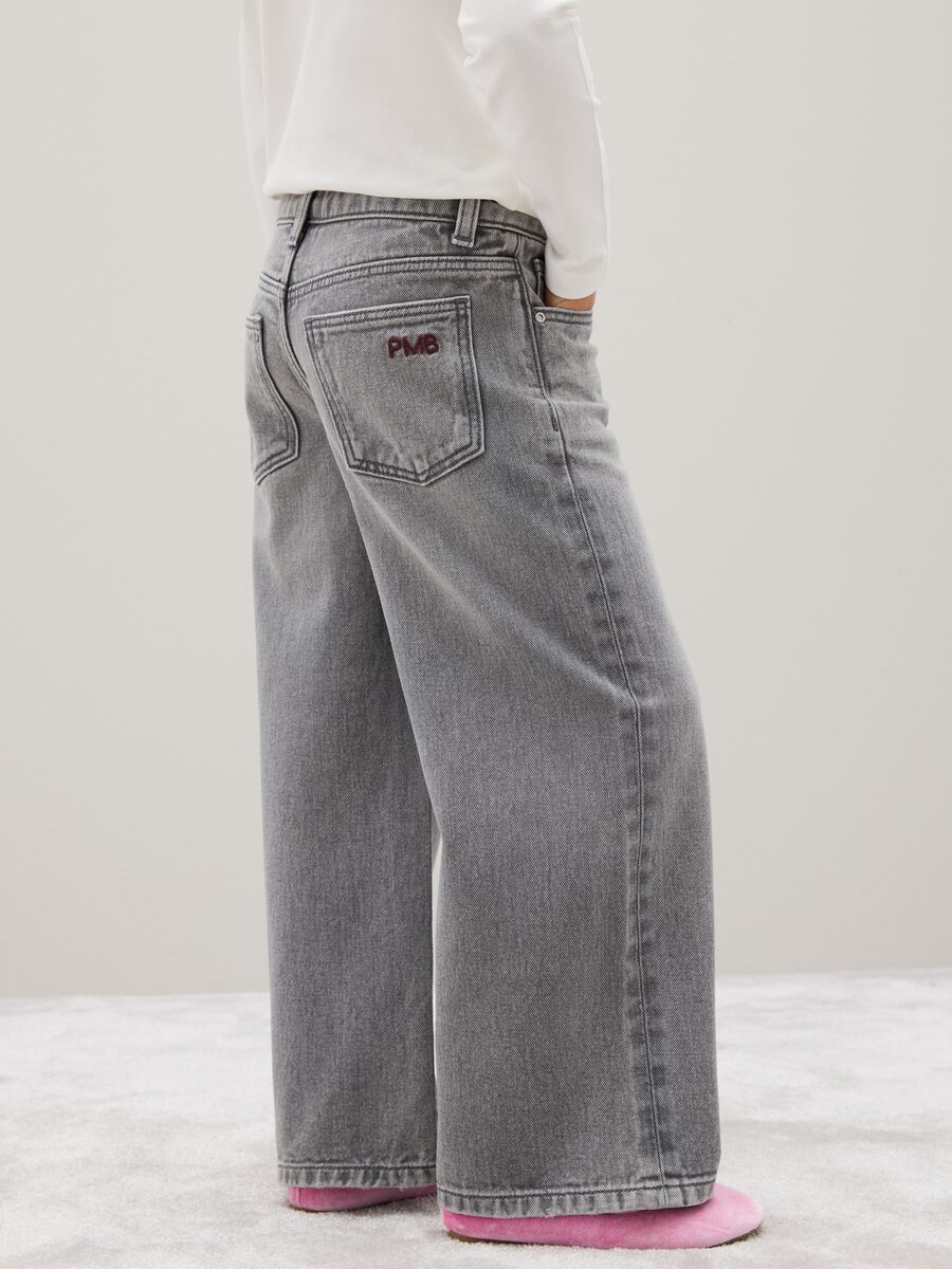Girls' pure cotton grey jeans_2