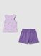 Purple Stretch Cotton Girls' Suit, Regular Fit_1