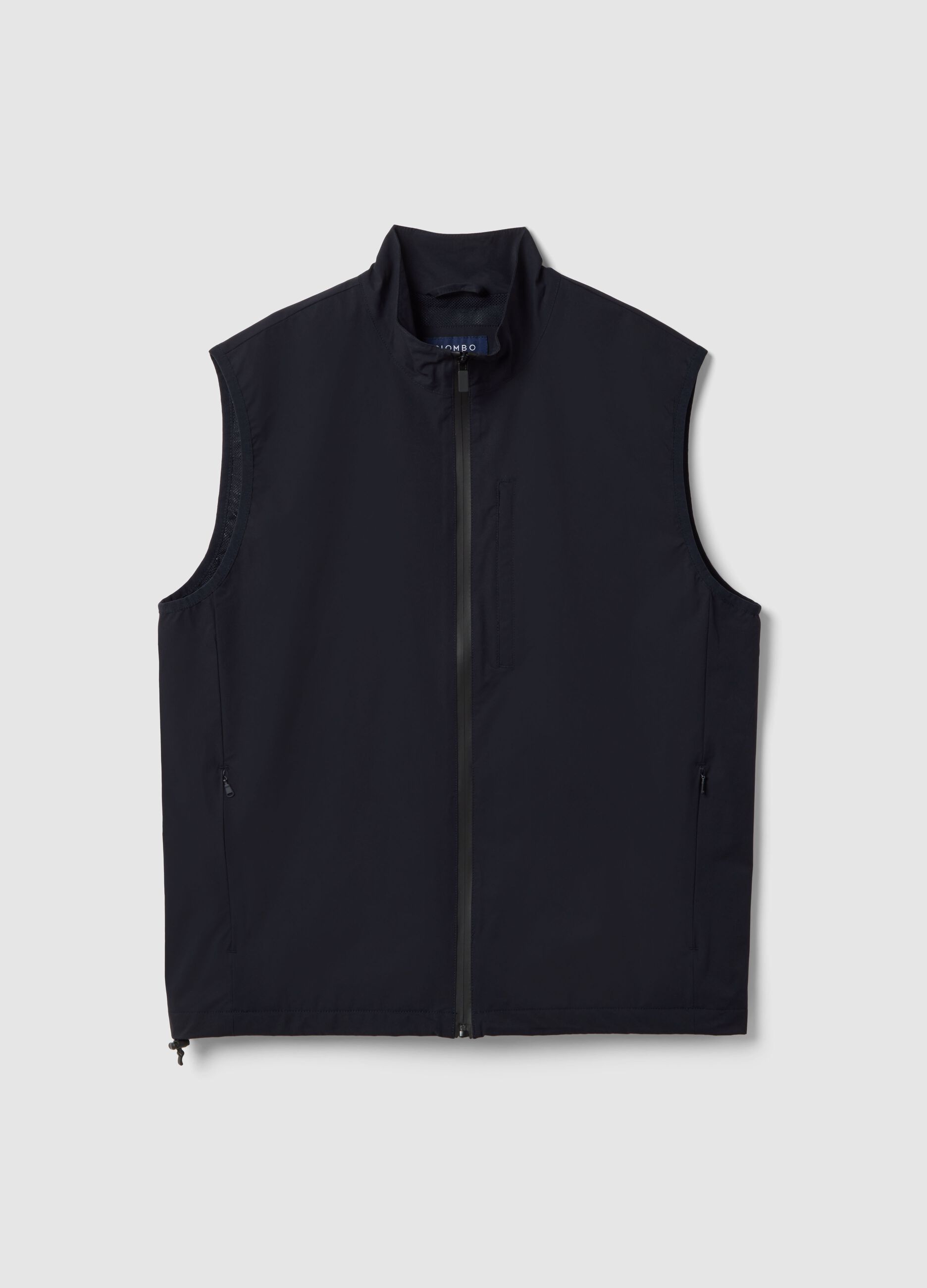 Ultra-light blue regular fit gilet with full zip