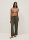 Green long pure viscose trousers_0
