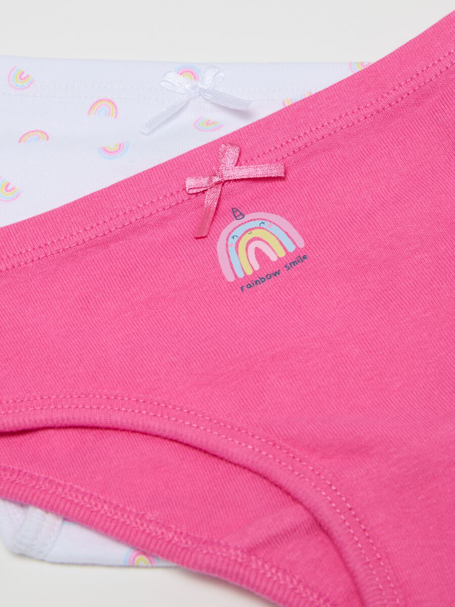 Two-pack cotton briefs with print and bow_2