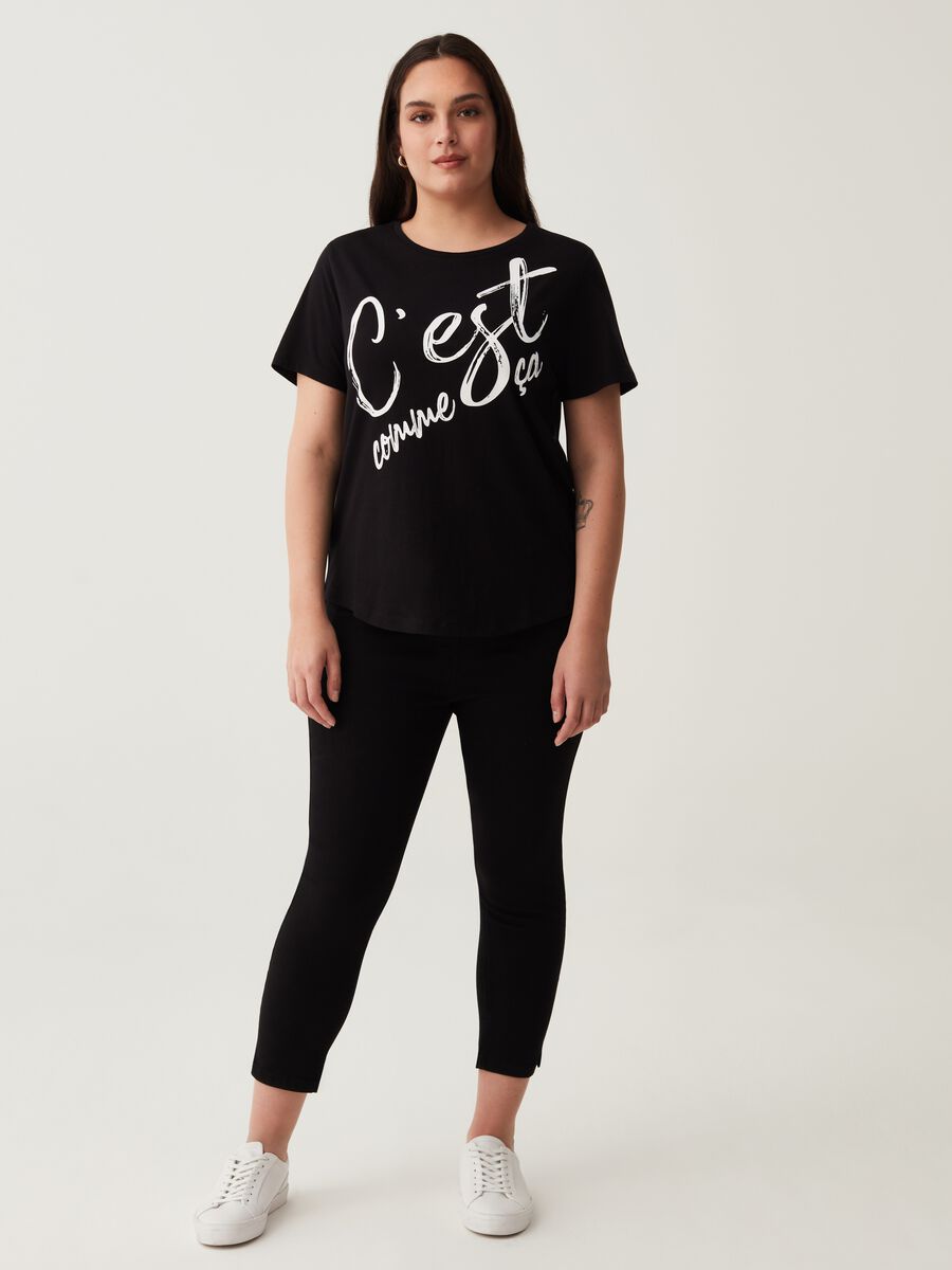 T-shirt in cotone con stampa Curvy_0