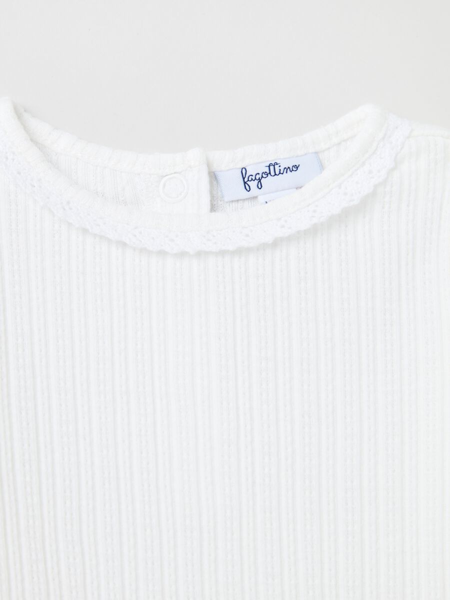 T-shirt in pointelle con maniche lunghe_2