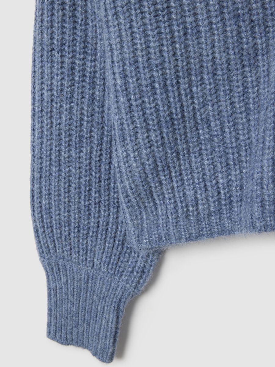 Cardigan blu a coste vestibilità over_1