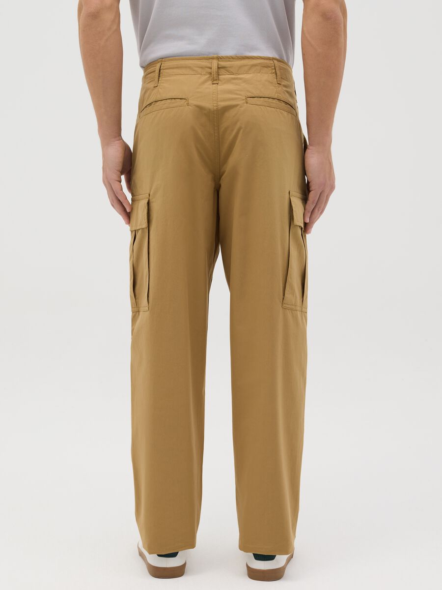 Beige cargo trousers in cotton_2