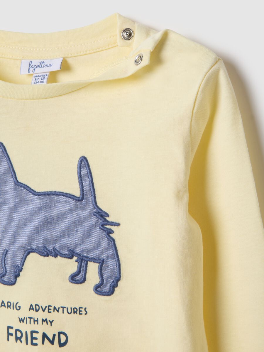 Yellow pure cotton toddler T-shirt, regular fit with print_2