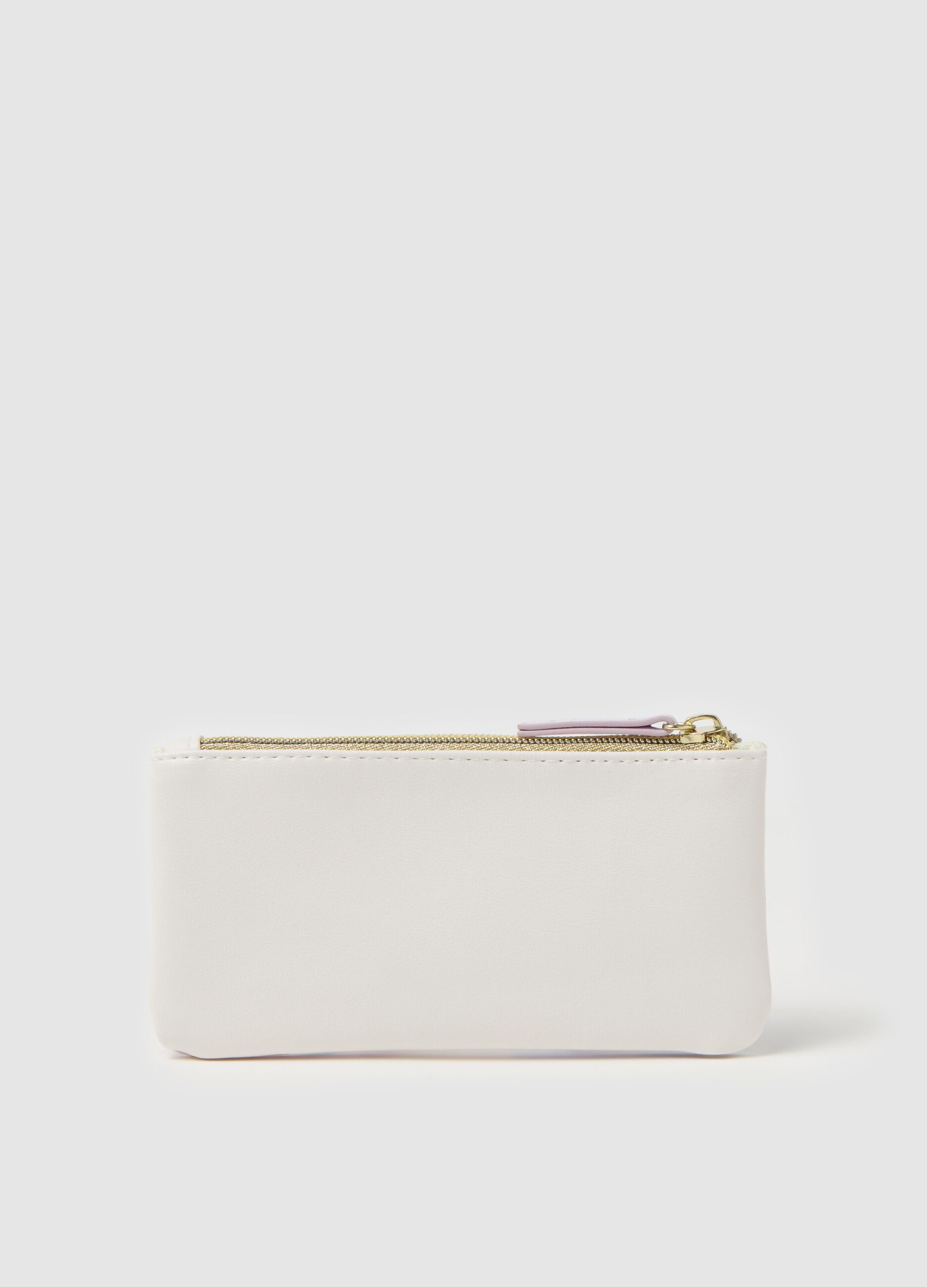 Beauty bag with print and zip