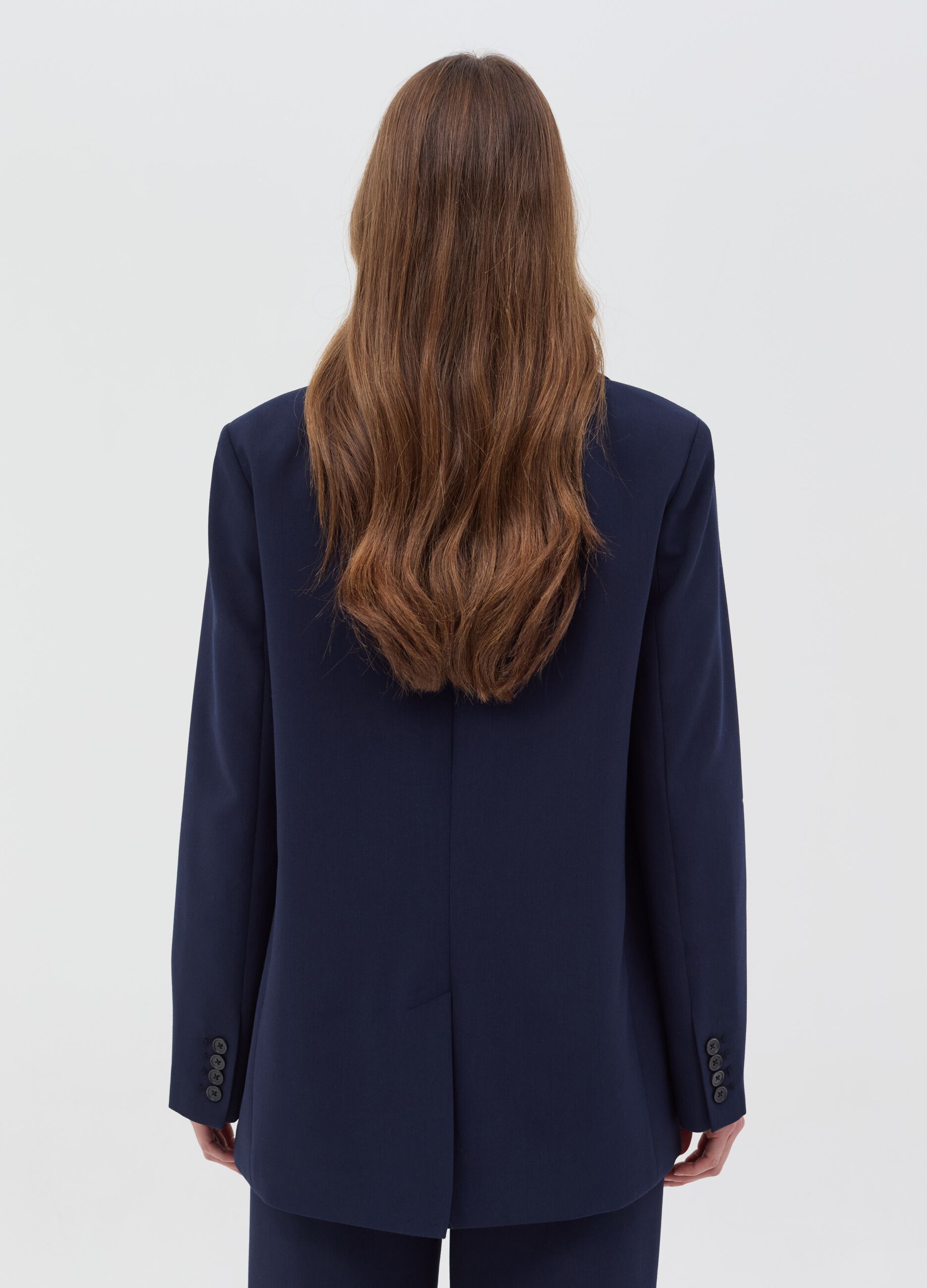 Stretch single-breasted blazer