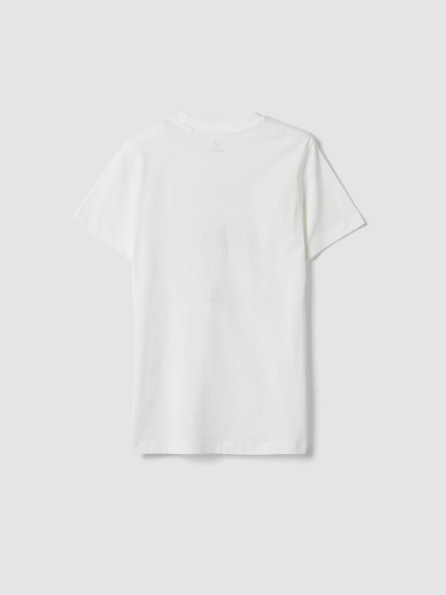 T-shirt bianca in puro cotone regular fit da ragazzo con stampe_4
