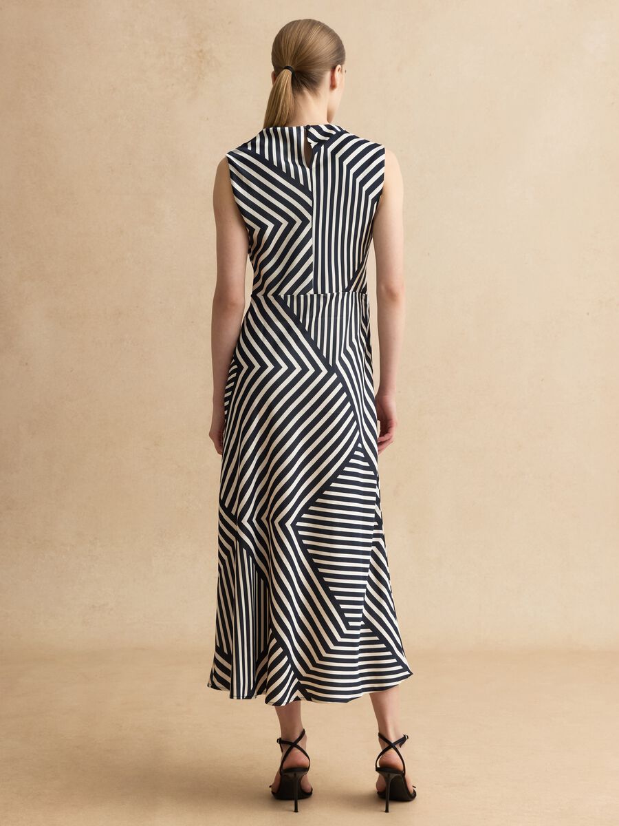 Sleeveless dress in multicolour striped viscose blend regular fit_2