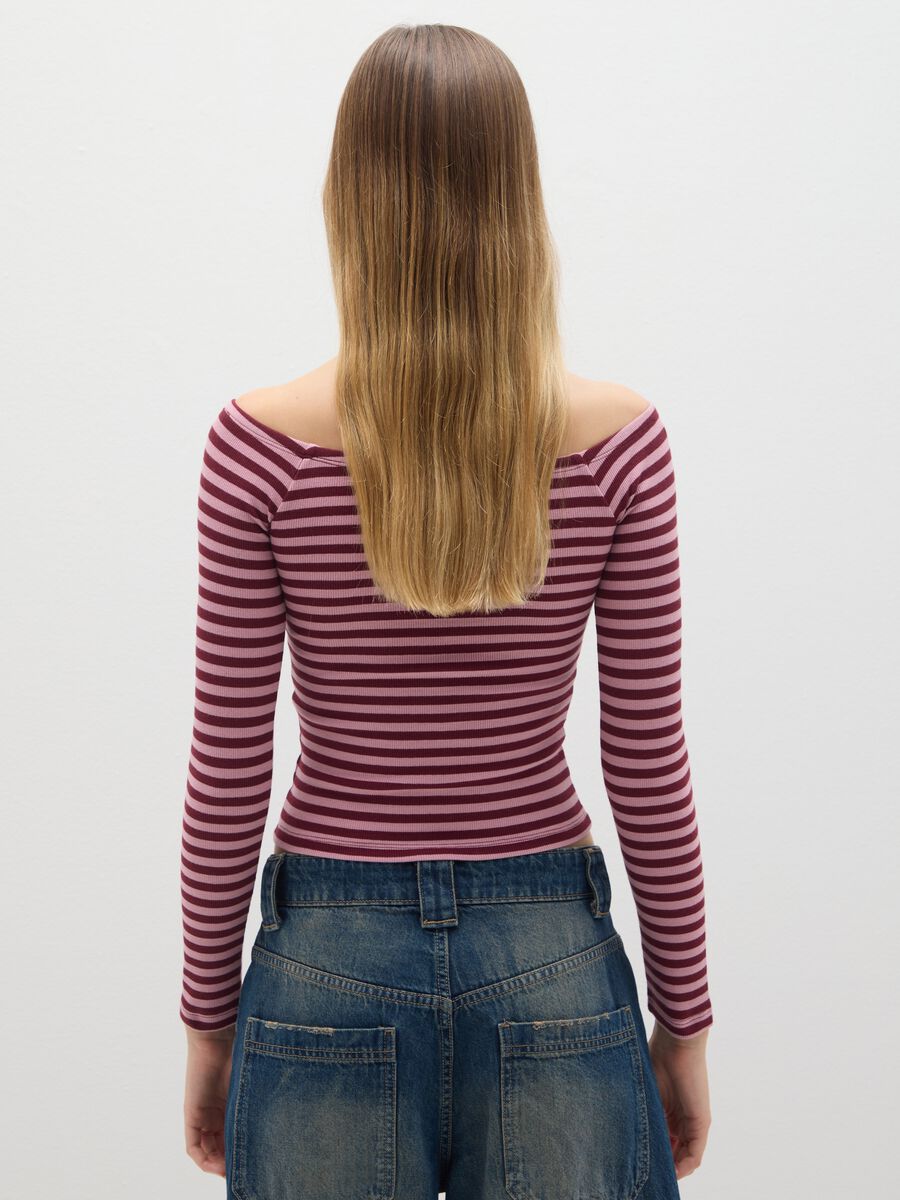 Striped regular fit stretch cotton sweater_2