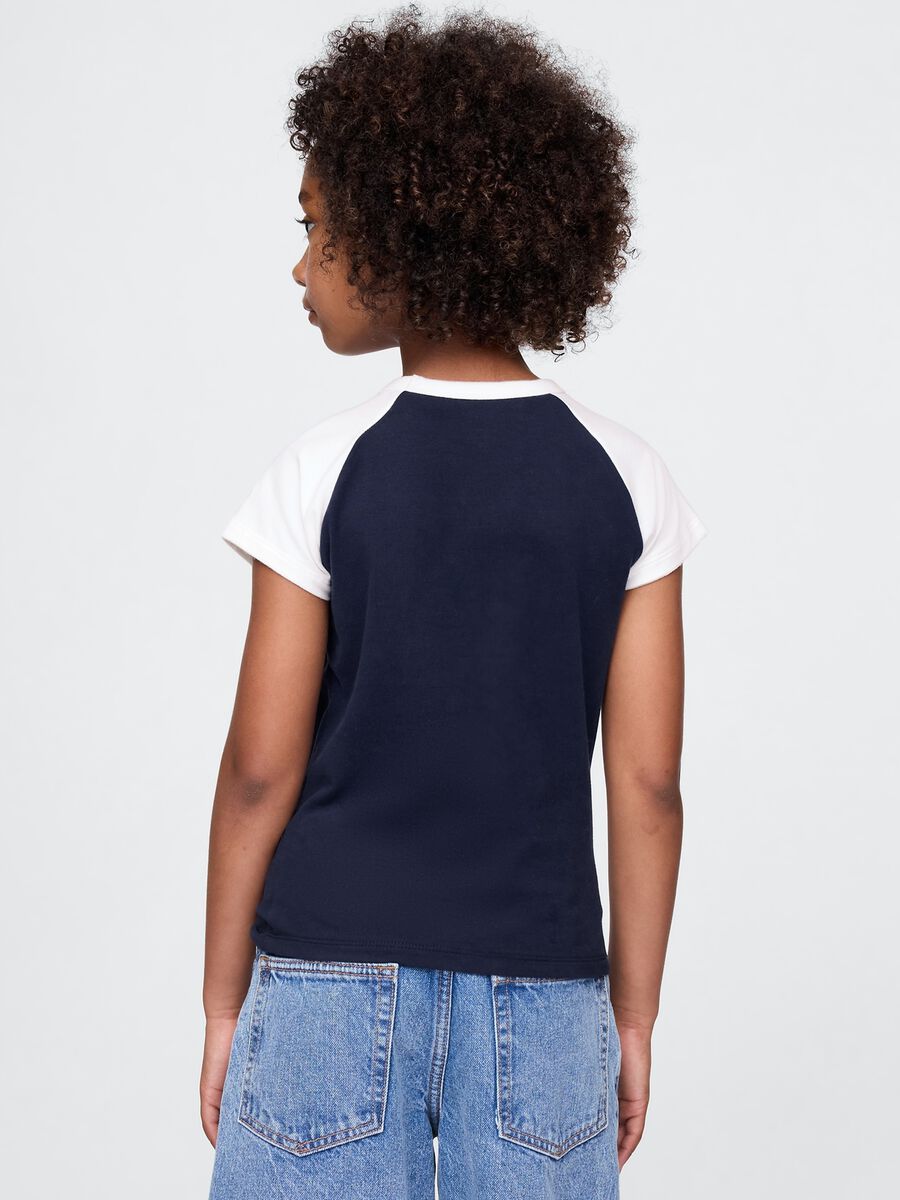 Blue short raglan sleeve T-shirt GAP Kids_1