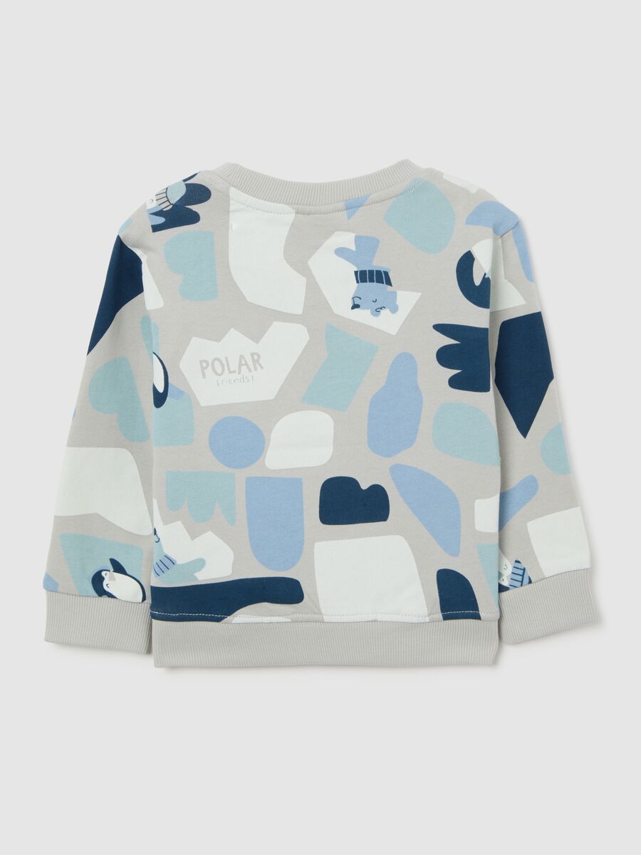 Multicolour children's sweatshirt with prints in pure cotton regular fit_1