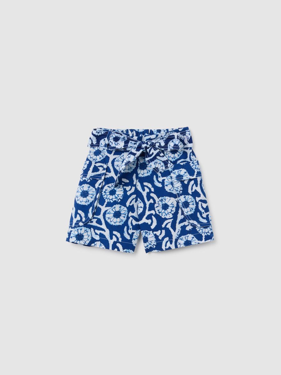 Girls' multicolour pure cotton regular fit shorts_0