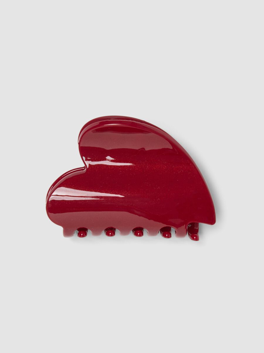 Glossy red hair claw clip_0