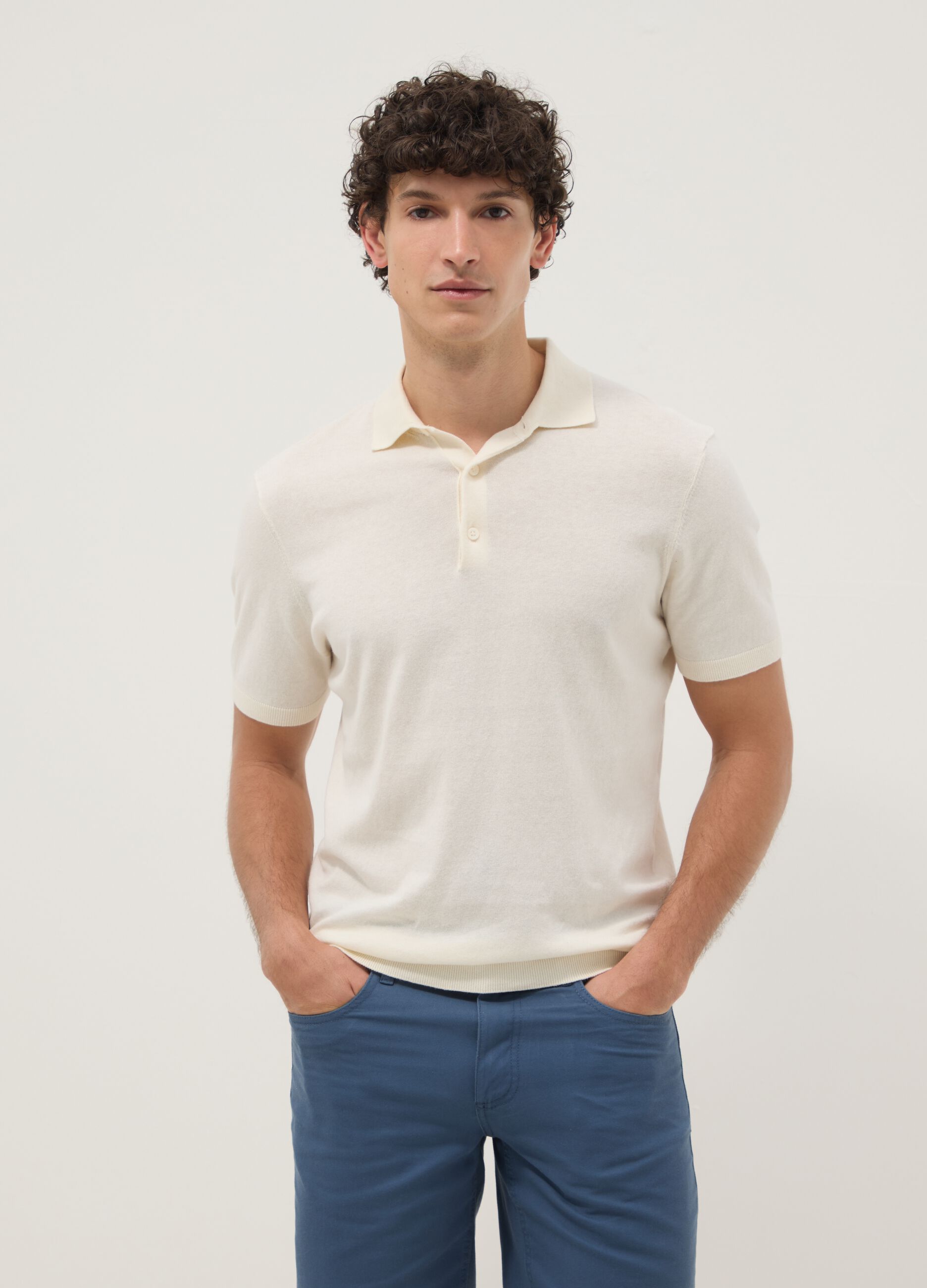 White pure cotton regular fit polo