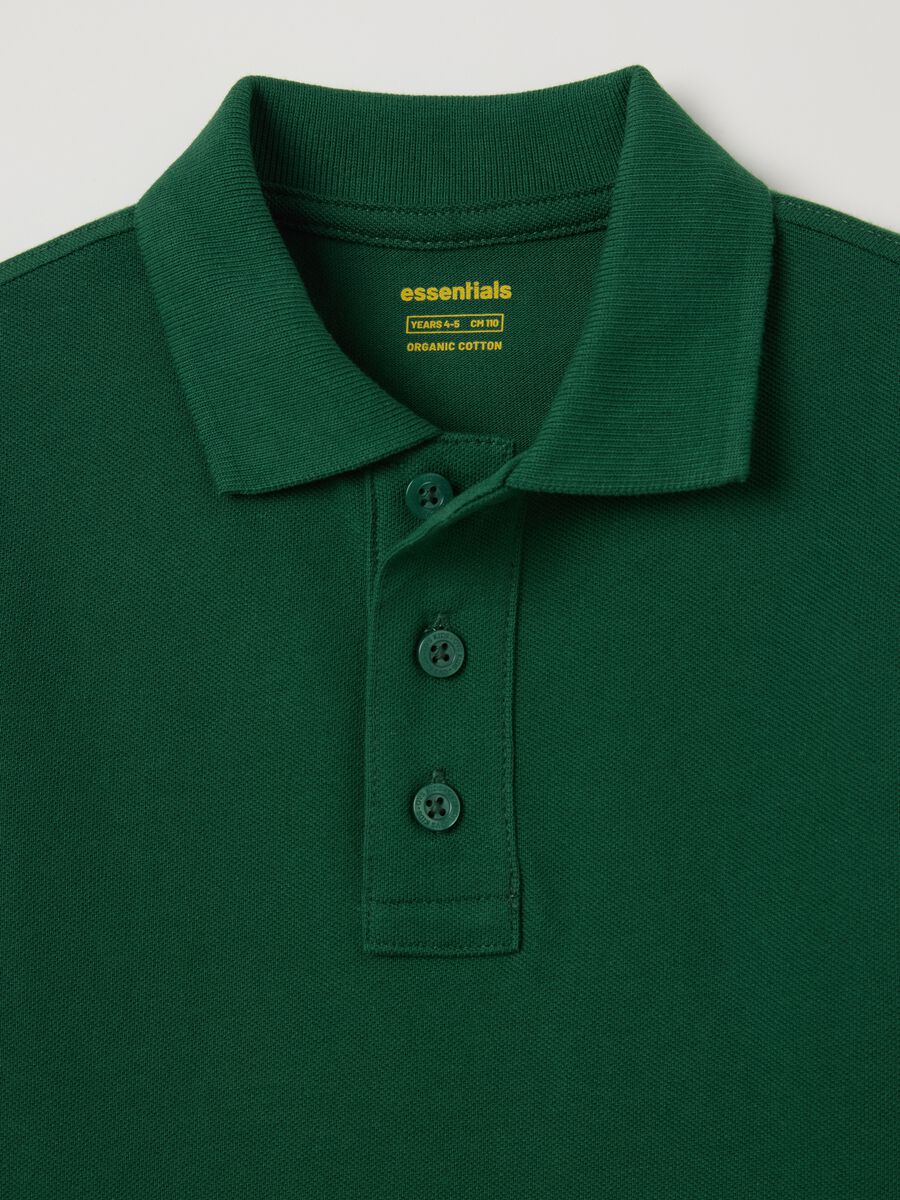 Essential green polo shirt in organic cotton_3