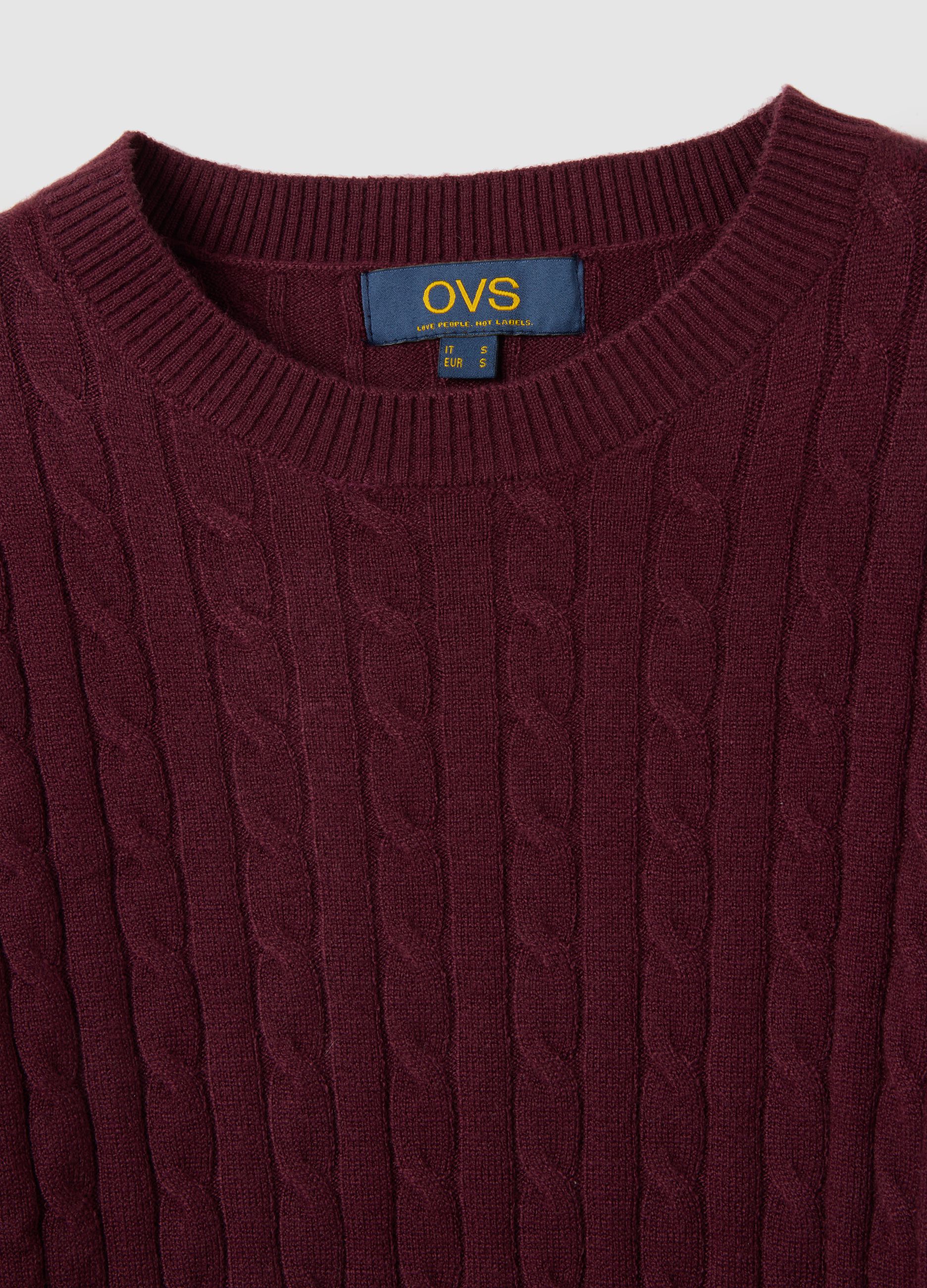Red crew neck pullover