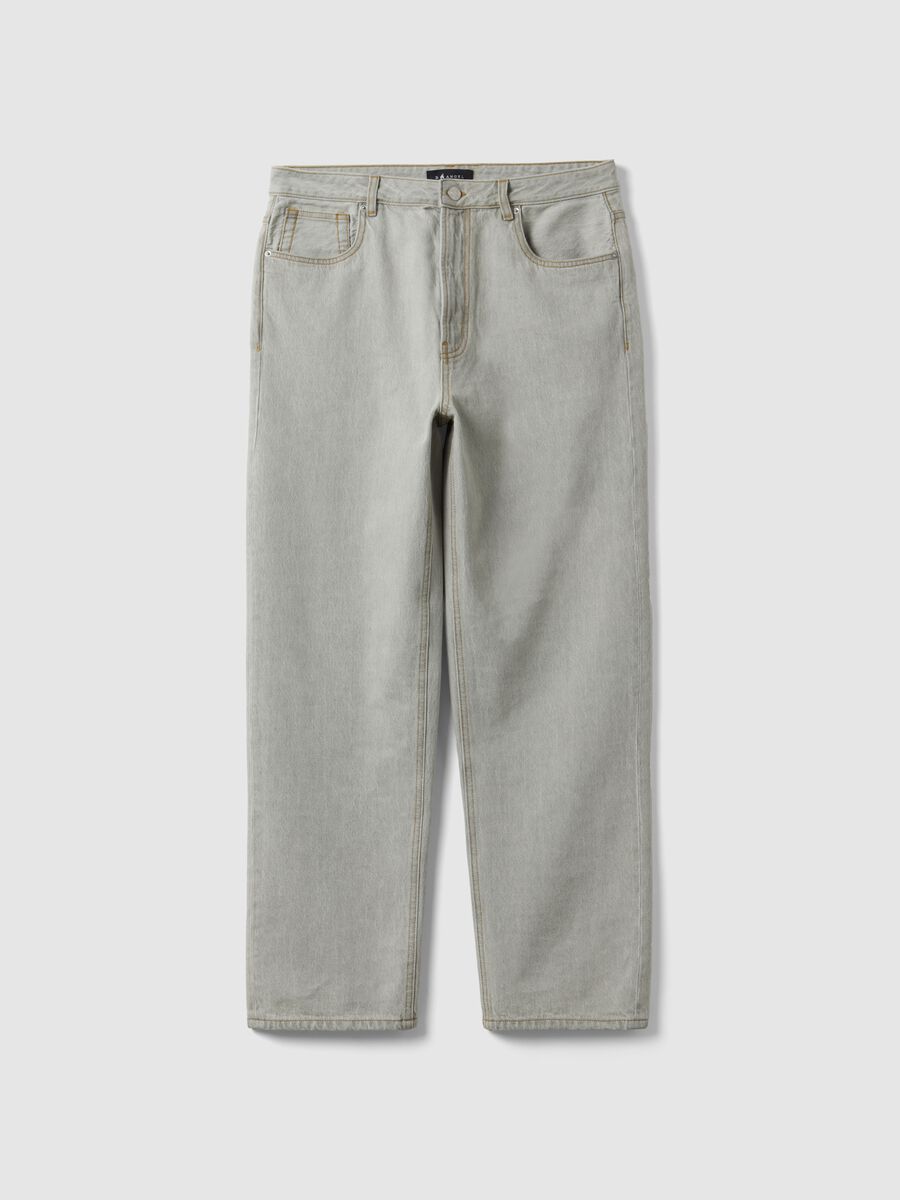 Baggy grey denim pure cotton jeans_4