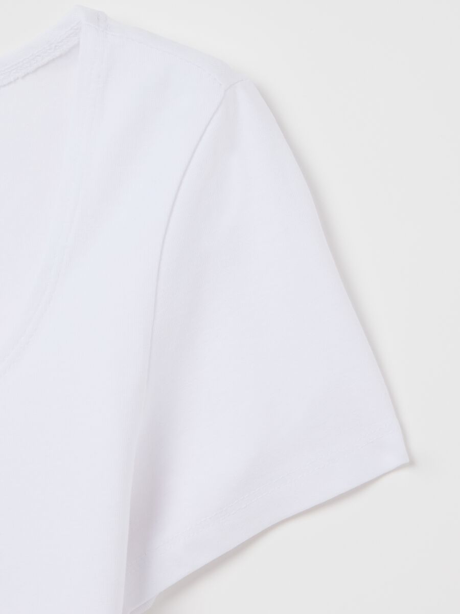 Women’s slim-fit T-shirt in white stretch cotton_1