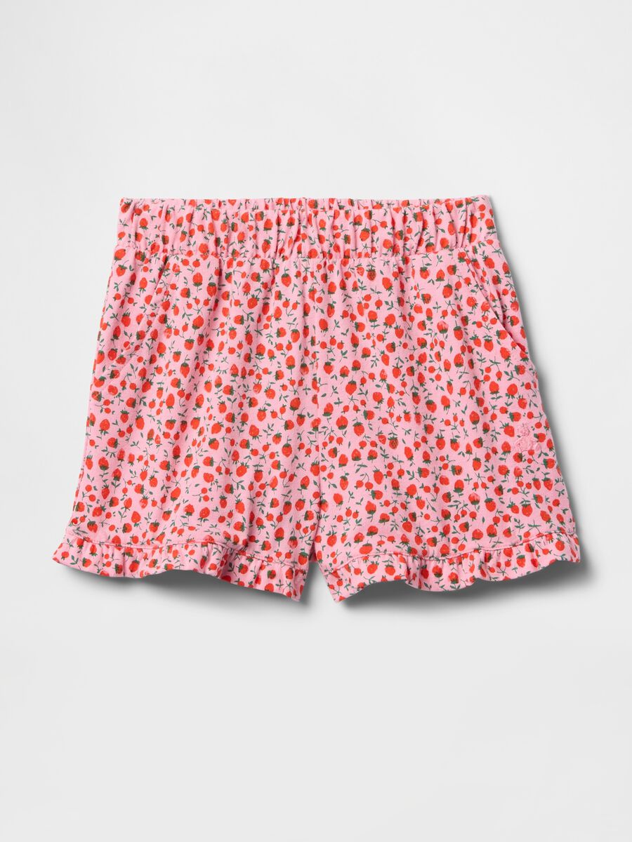 High-waisted pink floral shorts_0