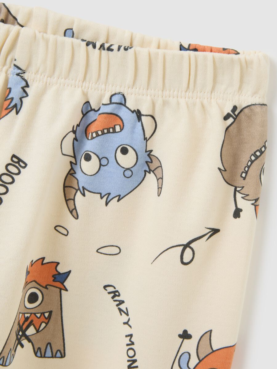Children's beige pure cotton pyjamas regular fit_3