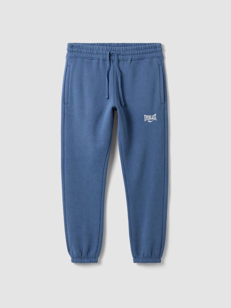 Blue cotton-blend joggers with logo_4