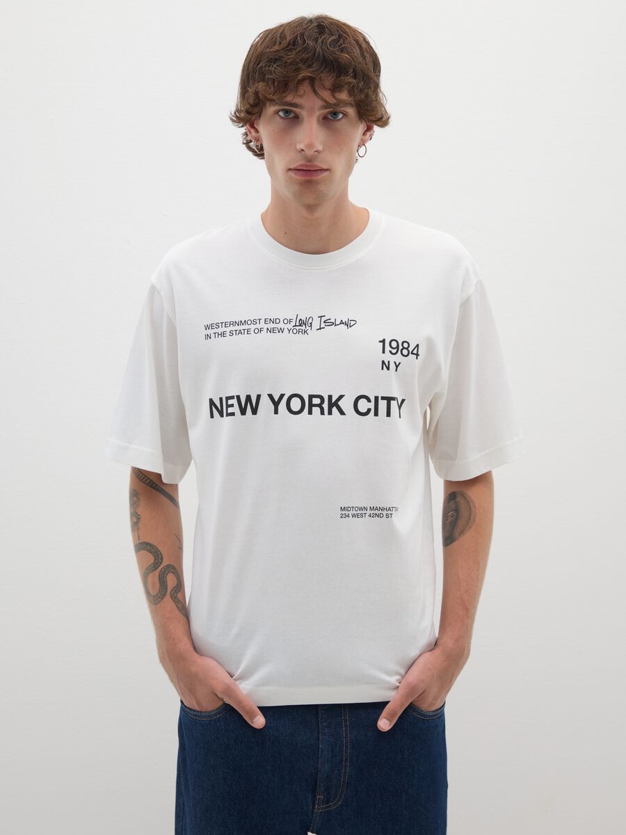 White regular fit pure cotton T-shirt_0