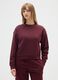Burgundy cotton blend sweatshirt with regular fit_1