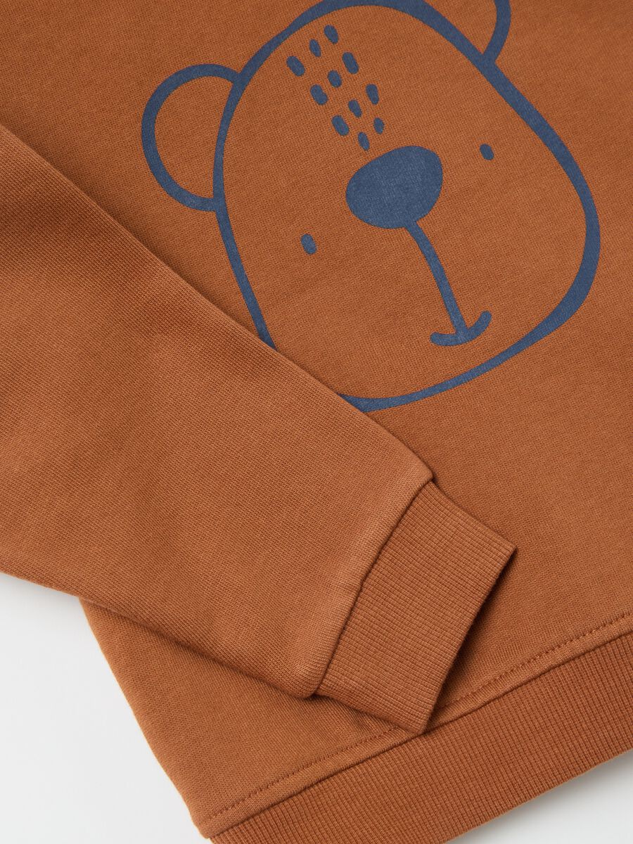 Cotton sweatshirt with teddy bear print_2