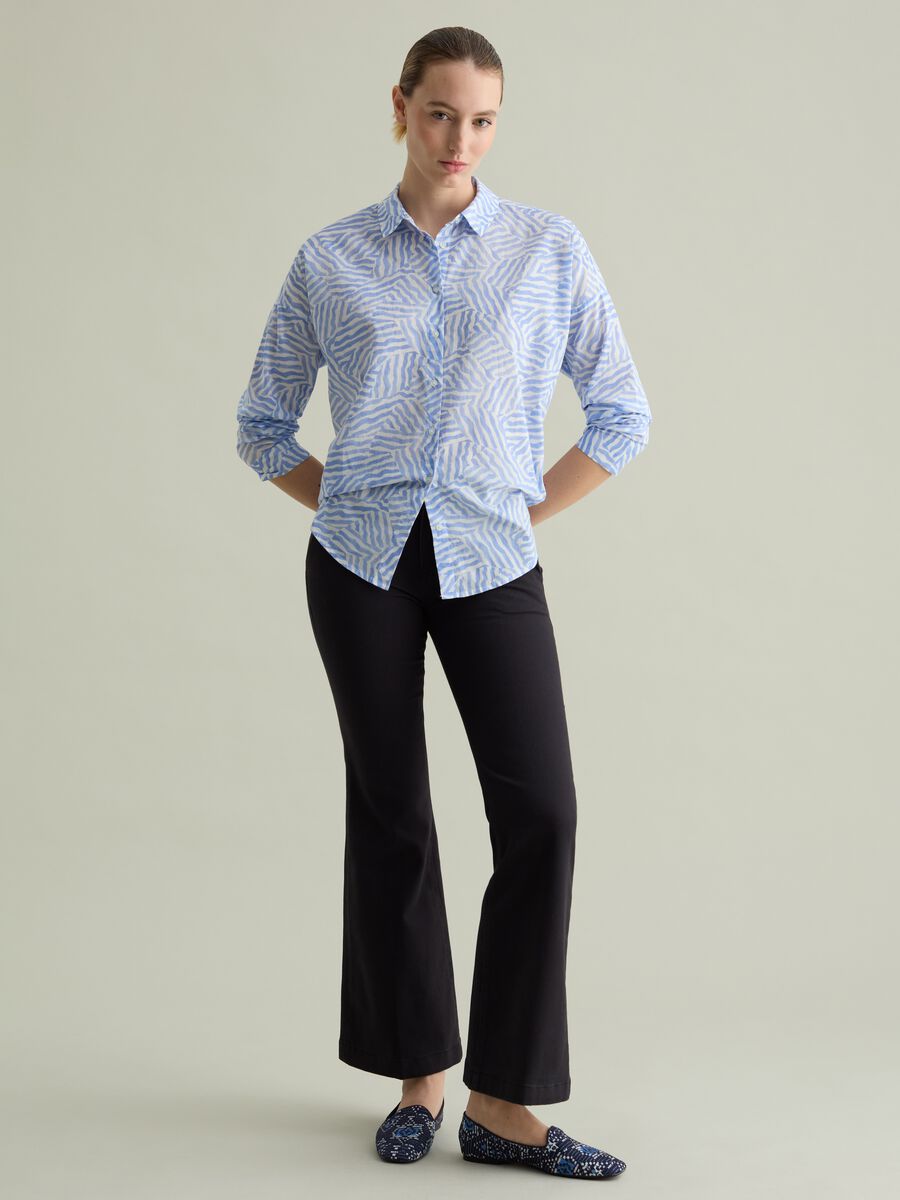 Cotton shirt with patterned print_1