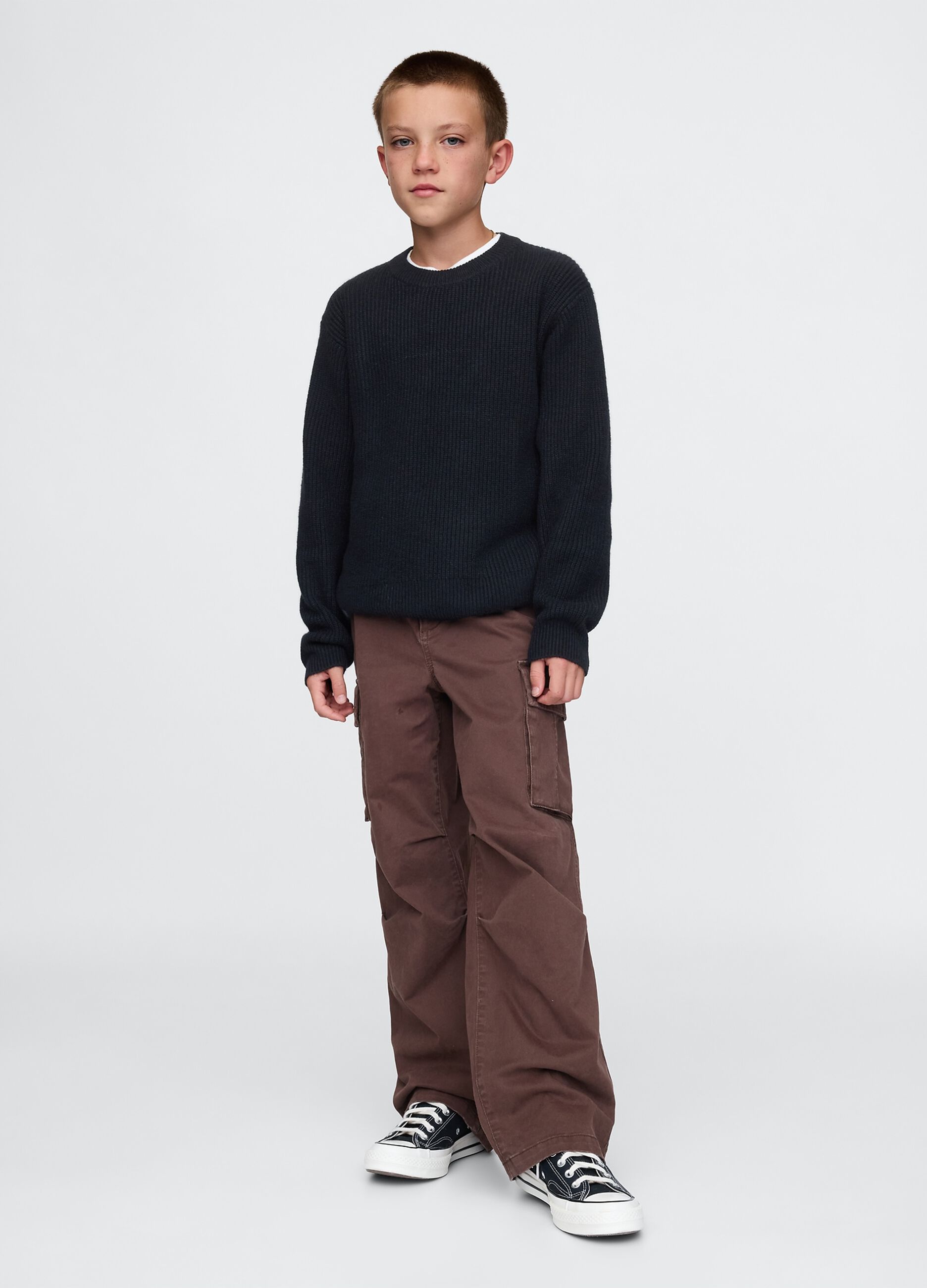 Pullover with ribbed design