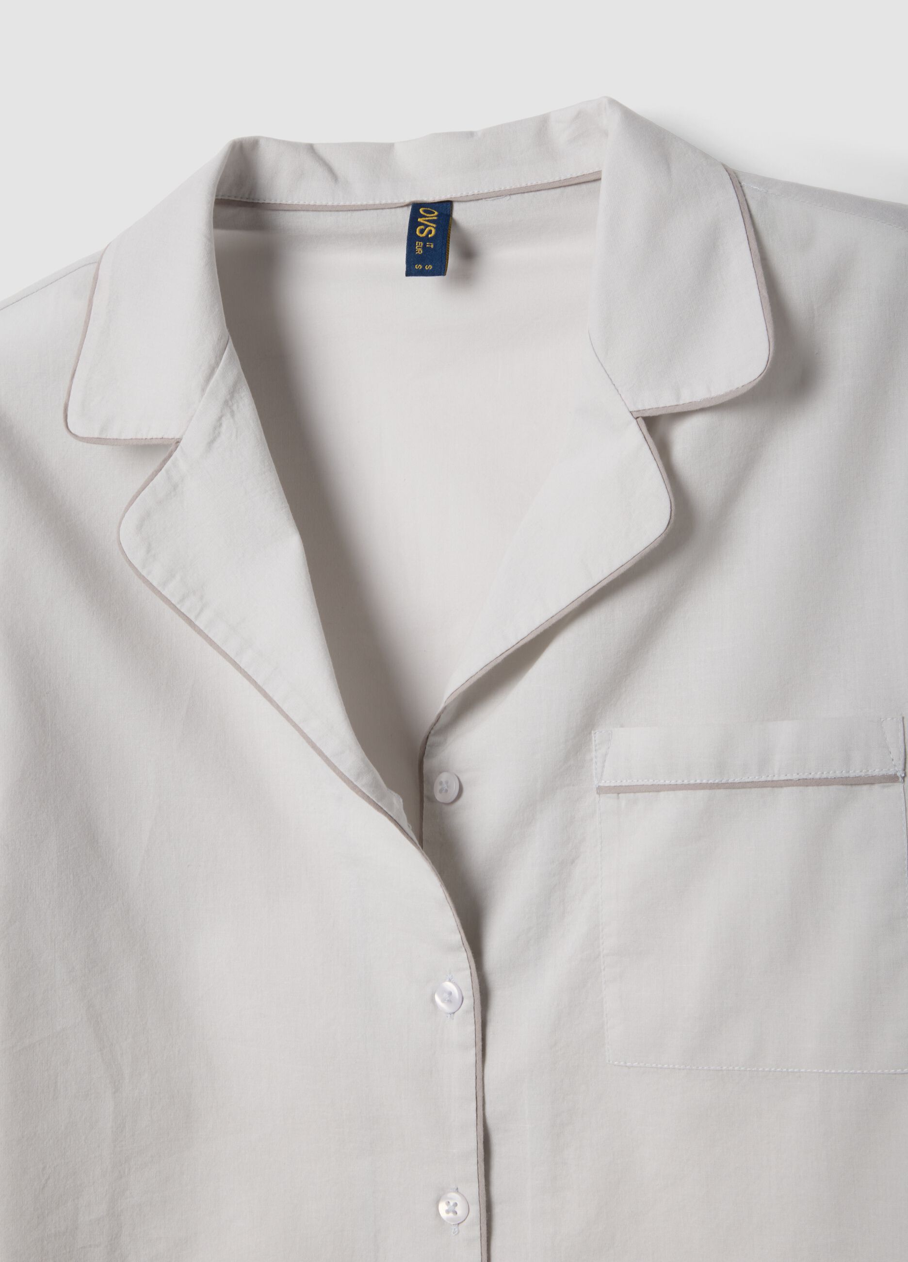 Regular-fit pure cotton grey pyjamas