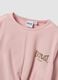 T-shirt rosa in cotone elasticizzato con nodo frontale e stampa per bambina_2