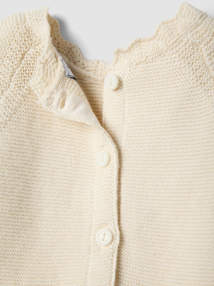 Beige dress in pure cotton with buttons_3