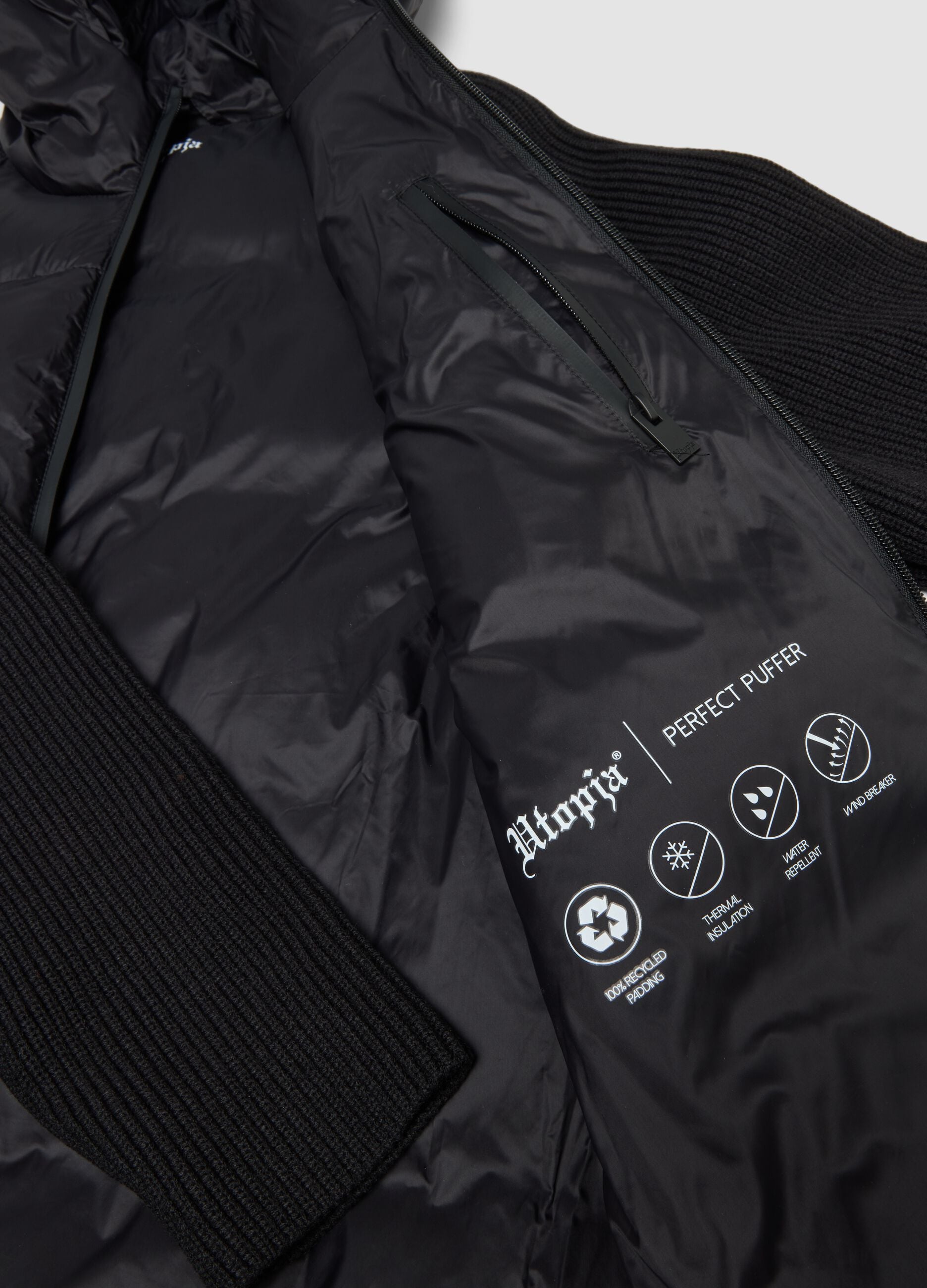Padded Knit Jacket Black