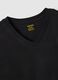 Black pure cotton regular fit V-neck T-shirt_5